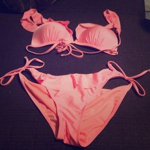 Peach 2 piece bathing suit